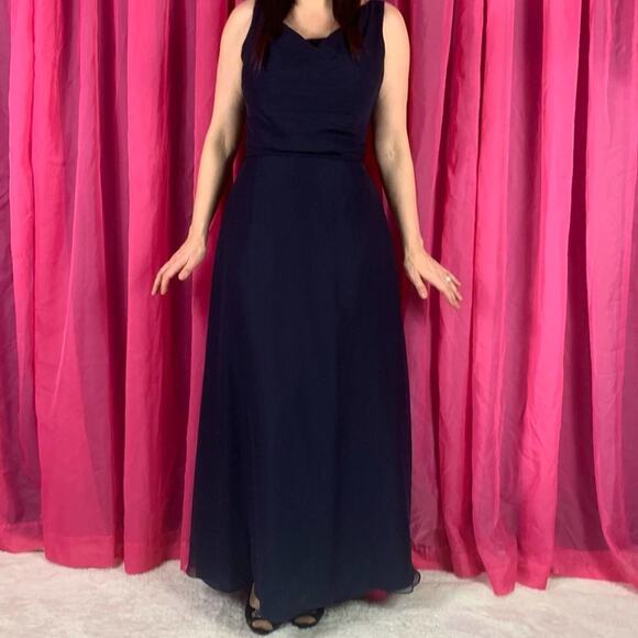 Eden Maids Dresses & Skirts - Eden Maids Bridals Navy sleeveless belted a line maxi formal dress, size 10